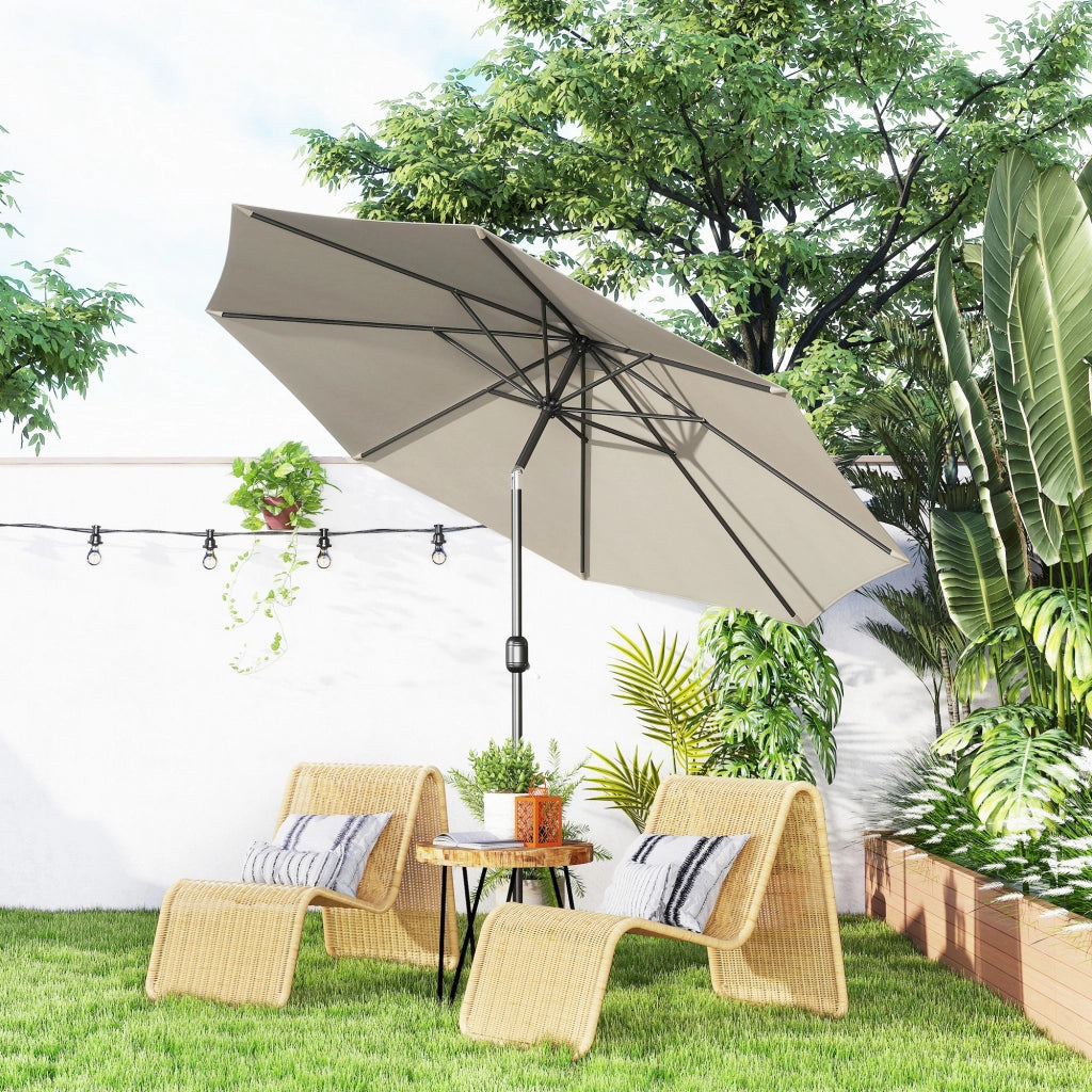 Ombrellone da Giardino con Manovella e Inclinazione ¨C Minimal ¨C Grigio 295x250 cm