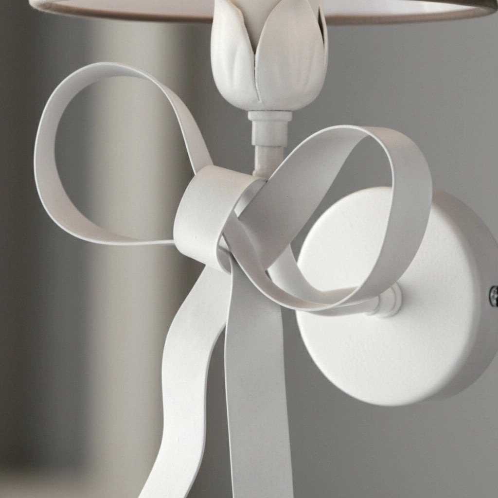 Applique Shabby Chic Lucy Bianco 1 Luce Paralume Tortora