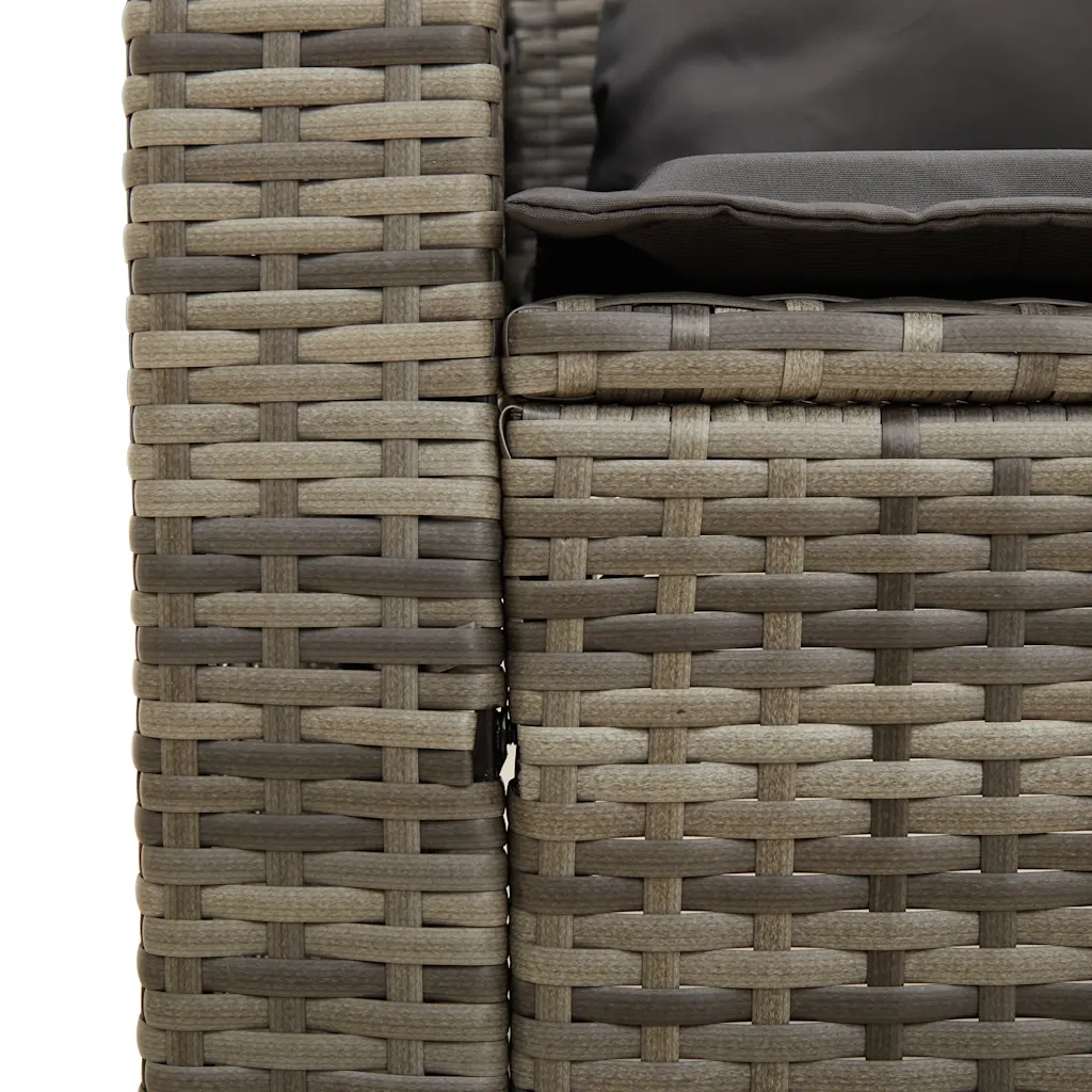 Set Divano da Giardino 5 pz con Cuscini Grigio in Polyrattan 4104165