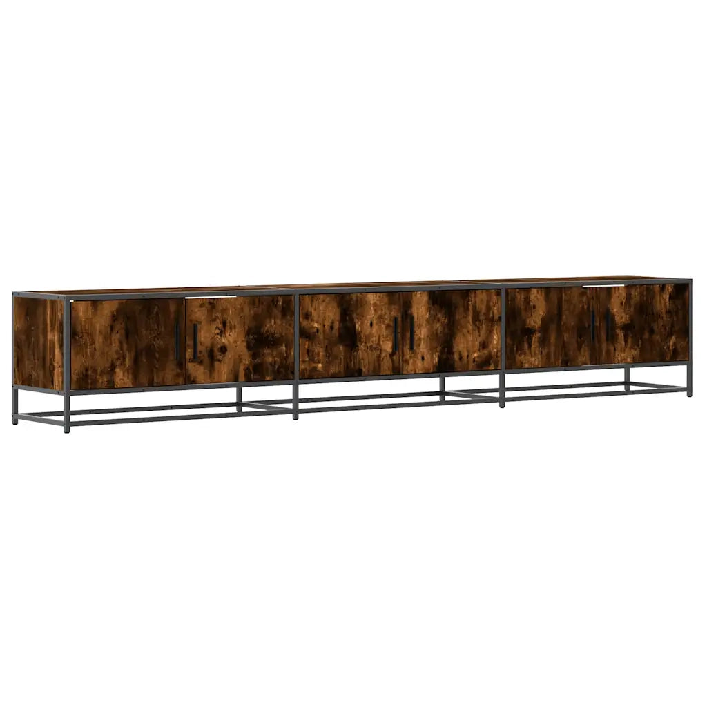 Mobile Porta TV-Credenza per TV Rovere Fumo 240x35x41 cm in Truciolato