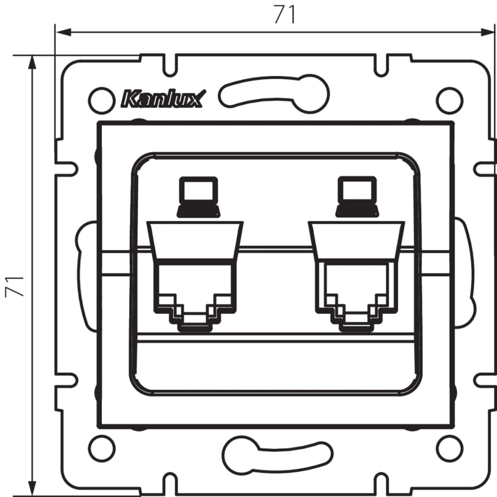 Presa computer LOGI 2x RJ45 Cat 5e bianca Kanlux