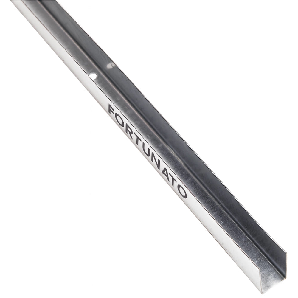 Guida u standard 1 m profilo preforato sp 0,6 mm per cartongesso *** pezzi 2, misure 28 x 16 x 28 mm, confezione 1
