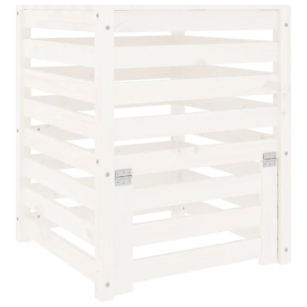 Compostiera Bianca 63,5x63,5x77,5 cm in Legno Massello di Pino cod mxl 41301