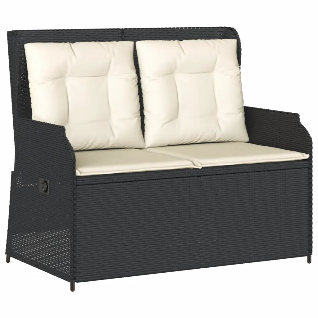 Set Divani da Giardino 3 pz con Cuscini Nero in Polyrattan 3262740