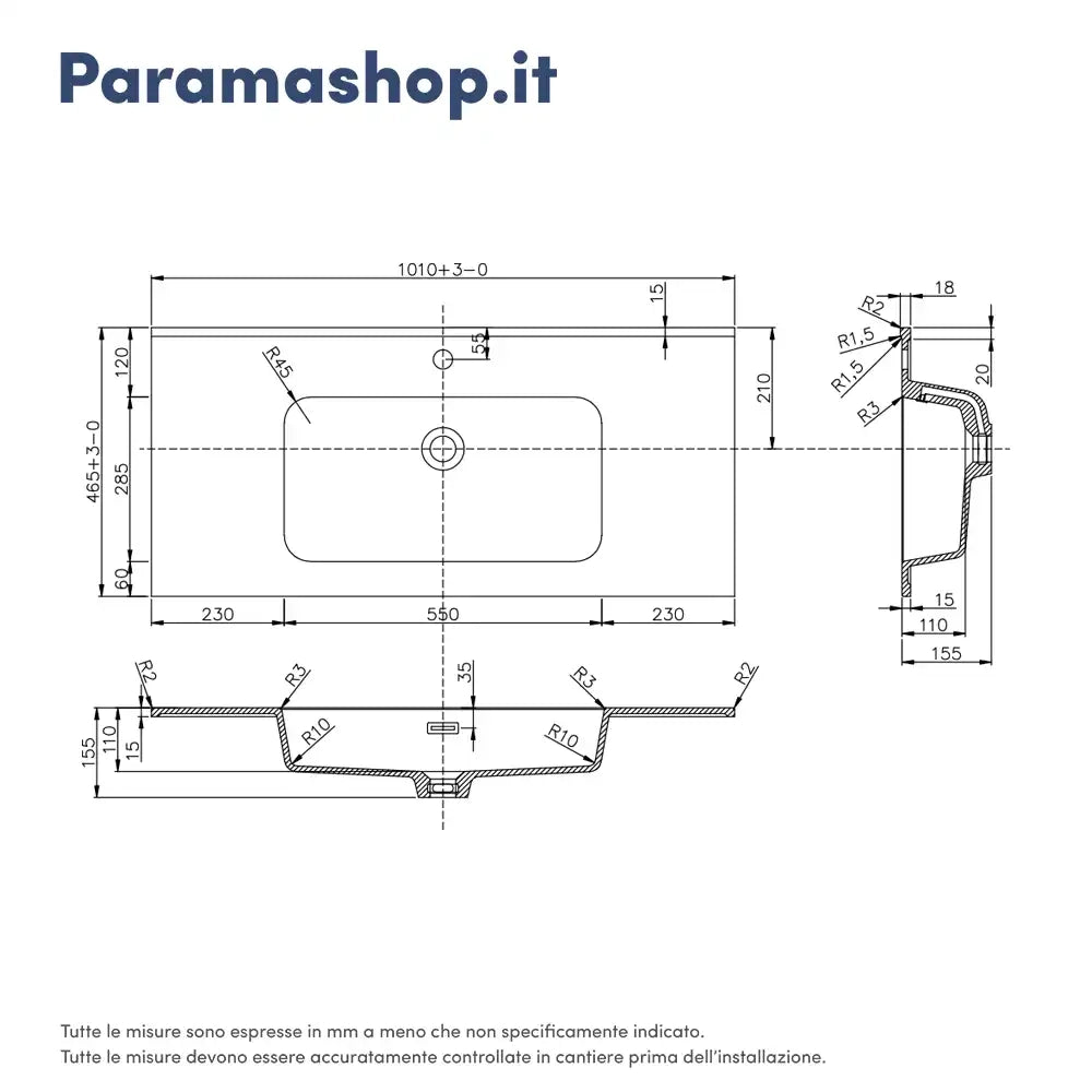 Mobile da bagno sospeso 100cm bianco lucido con lavabo e specchio | Hana
