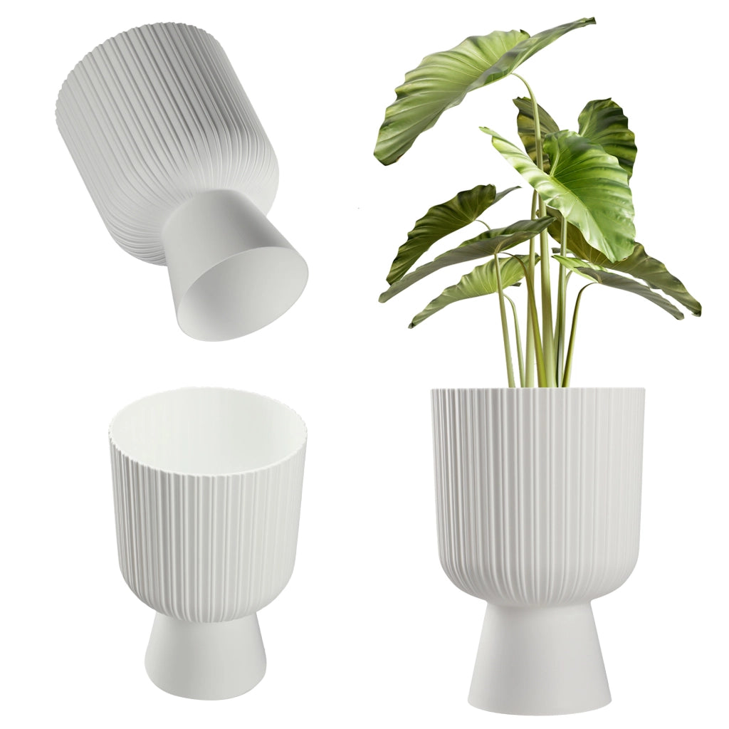 Vaso da fiori KADAX, vaso da fiori da giardino, copertura in plastica, 18 cm, supporto per fiori, bianco