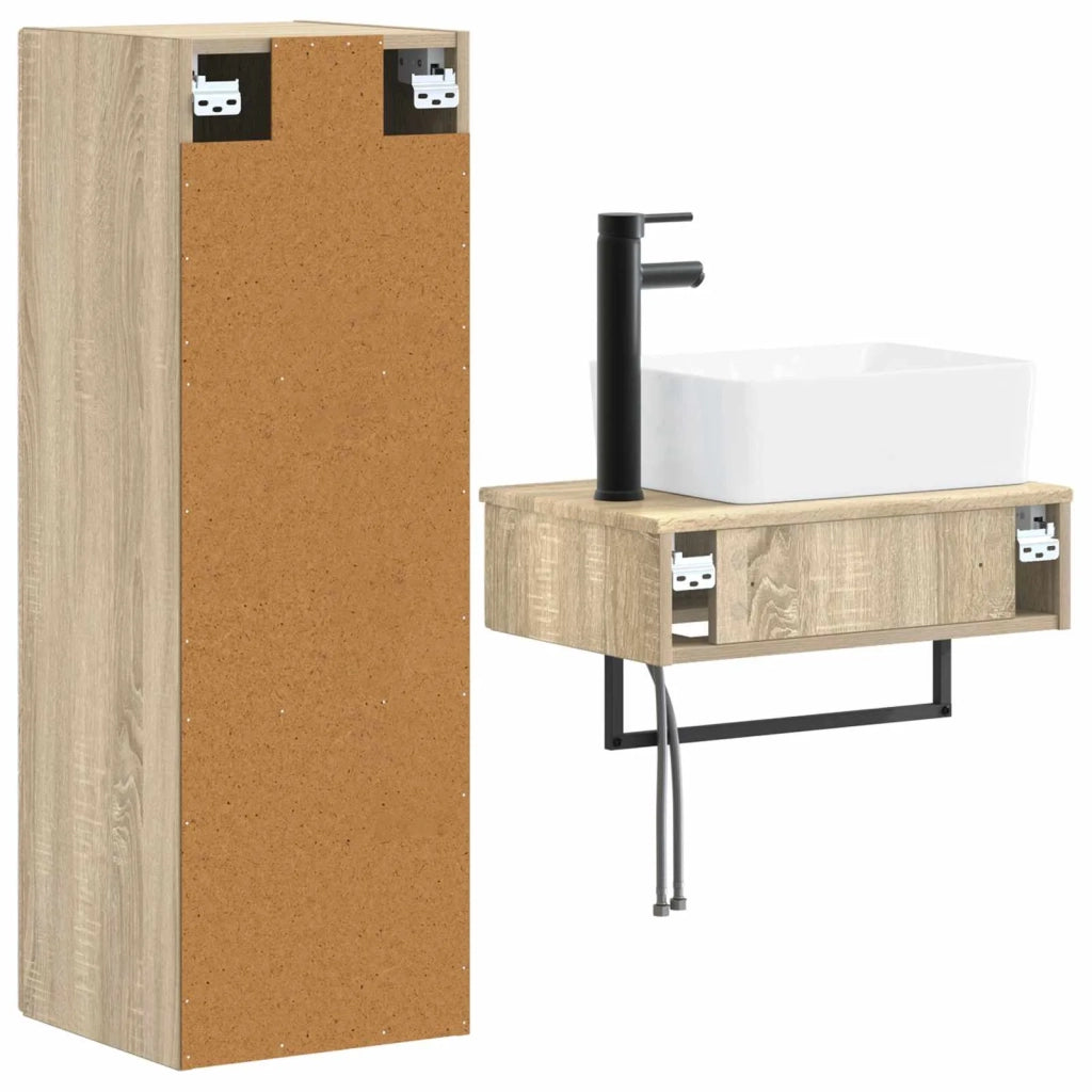 Set di mobili per il bagno 2 pz Rovere Sonoma 3406105