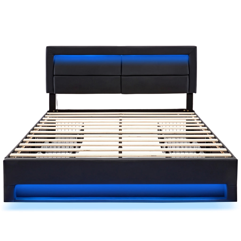 letto capitonné pu nero 140 x 190 cm