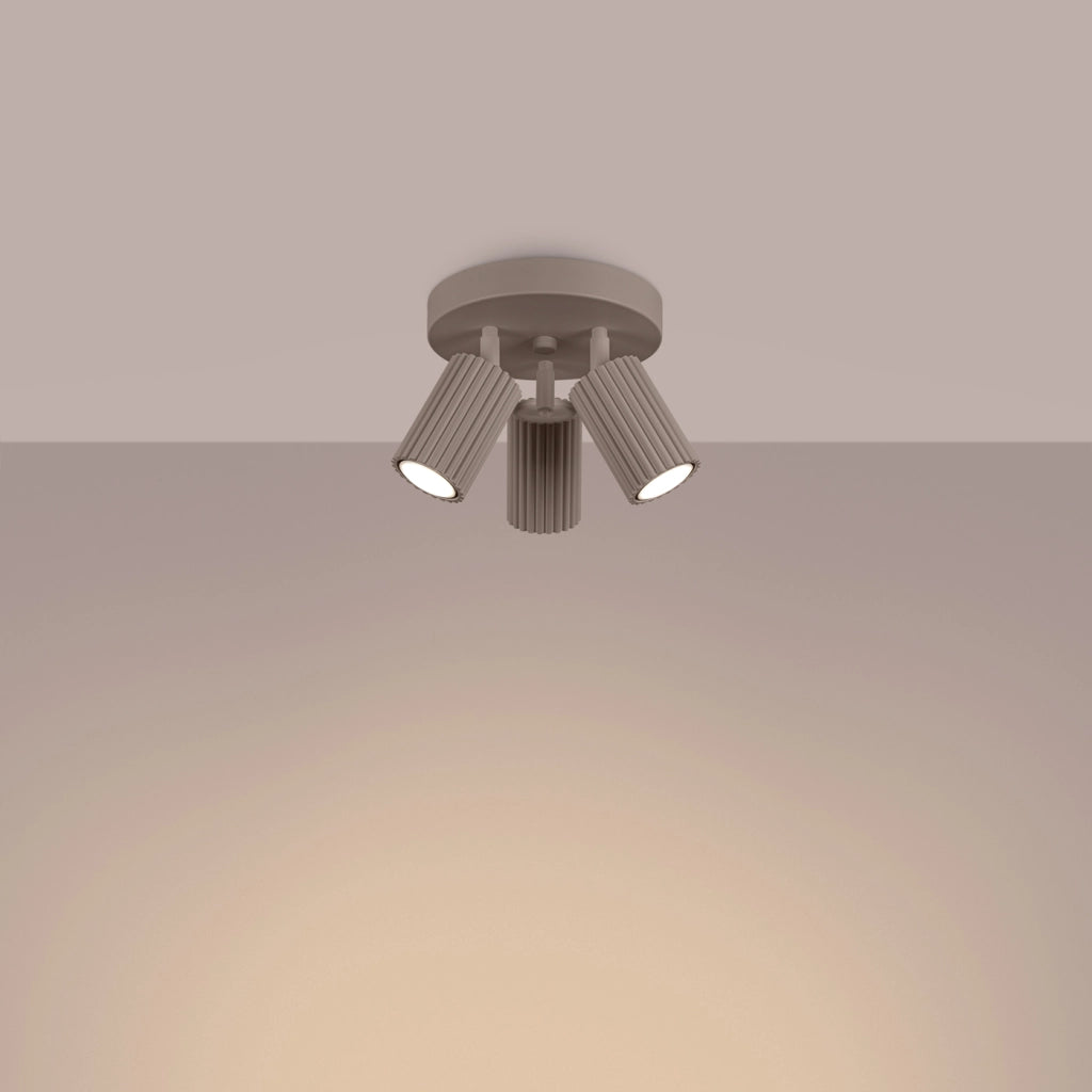 Lampada da soffitto KARBON 3P taupe