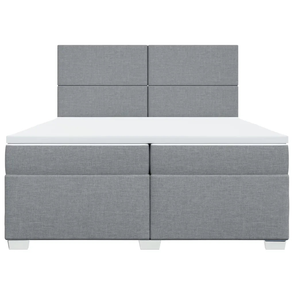 Giroletto a Molle con Materasso Grigio Chiaro 200x200cm Tessuto 3290588