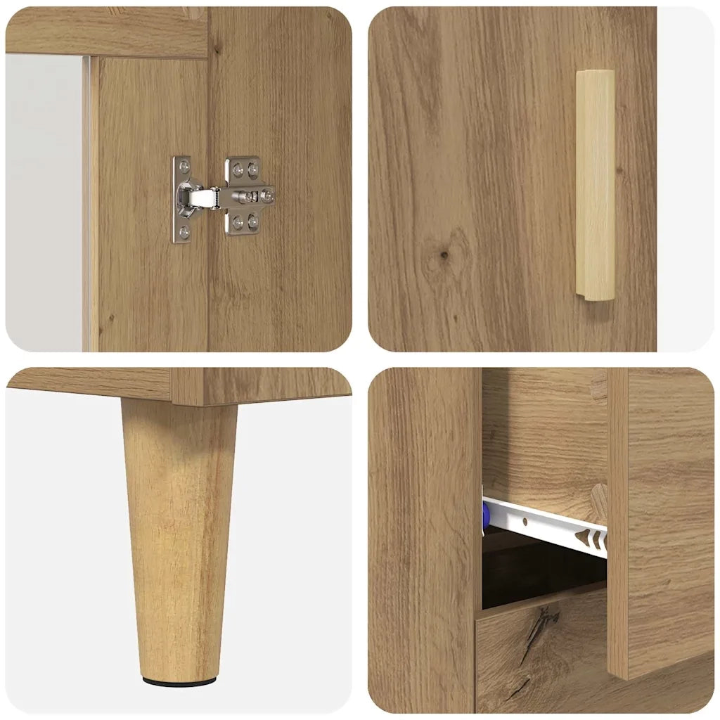 Credenza-Buffet-Armadio da cucina Rovere artigianale 69,5 x 34 x 90 cm Legno multistrato 708437