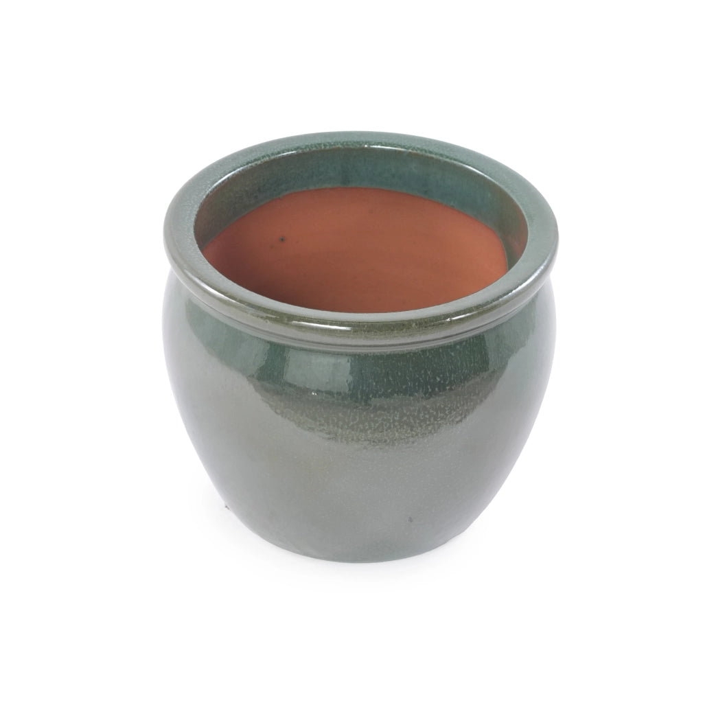 VASO DA FIORI IN CERAMICA Ø 37 CM BLU VERDE ANTICO