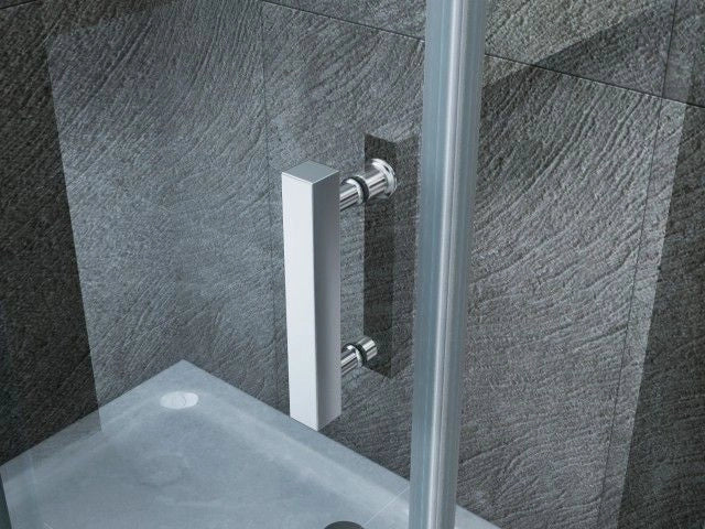 Box doccia in Cristallo 8 mm frameless due lati fisso piu' porta libro - Misura: 70 x 100 x 70 xh195cm