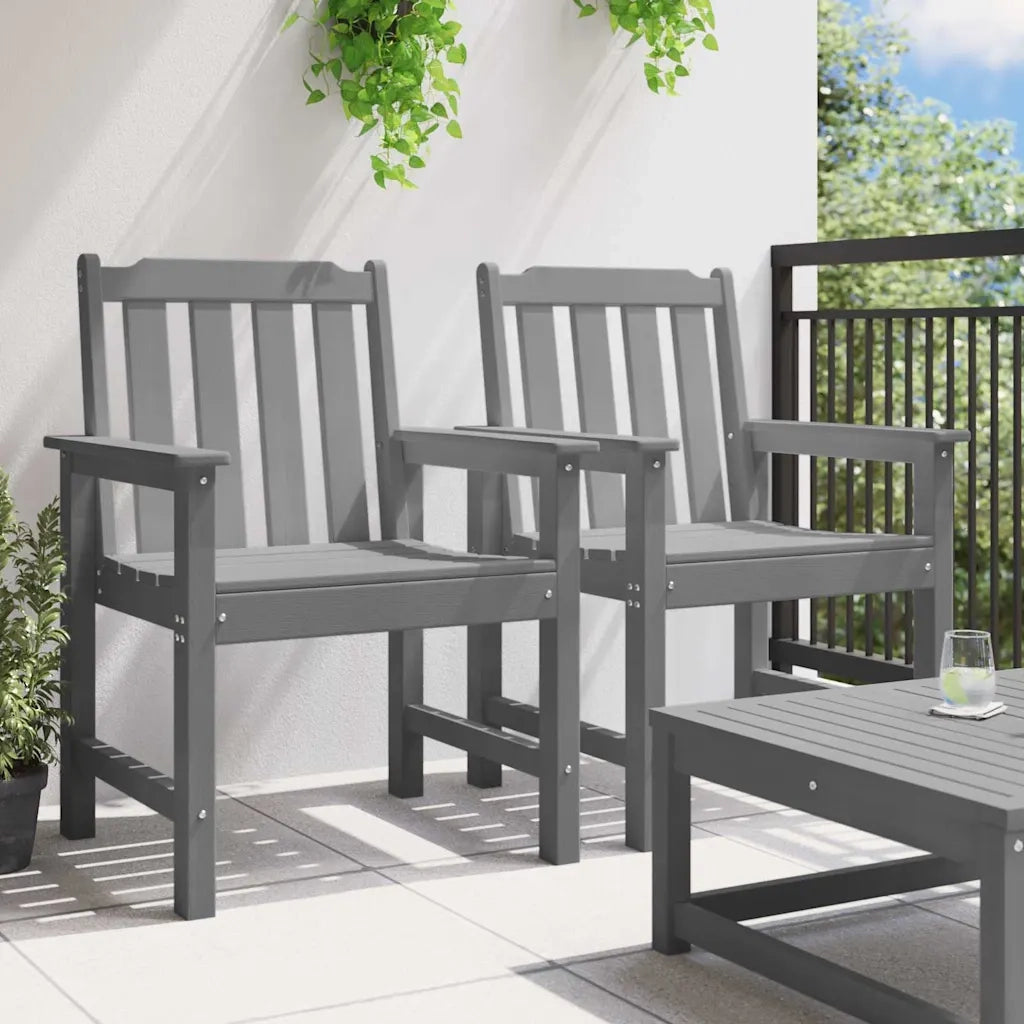 Sedia da pranzo da giardino 2 pcs Grigio chiaro HDPE 42006606