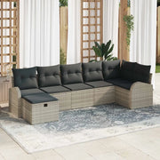 Set Divano da Giardino 7 pcs Grigio chiaro polyrattan 3360433