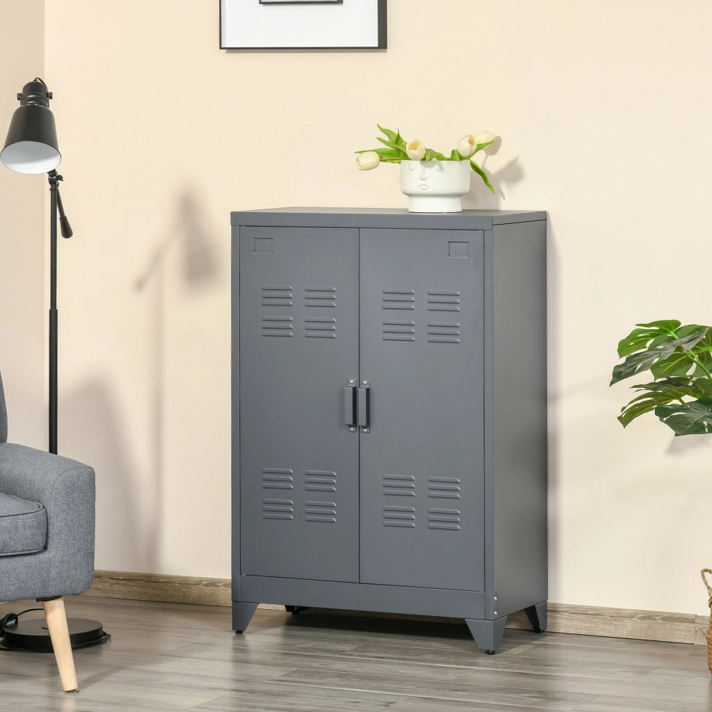 Armadio metallico con ante ¨C Minimal ¨C grigio 75x33x110 cm