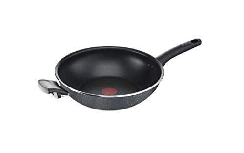 Lagostina LAG630H30 Performa Wok Antiaderente con Manico Lungo e Maniglia 30 cm con Tecnologia Thermo Signal e Fondo Rinforzato per Induzione colore Nero