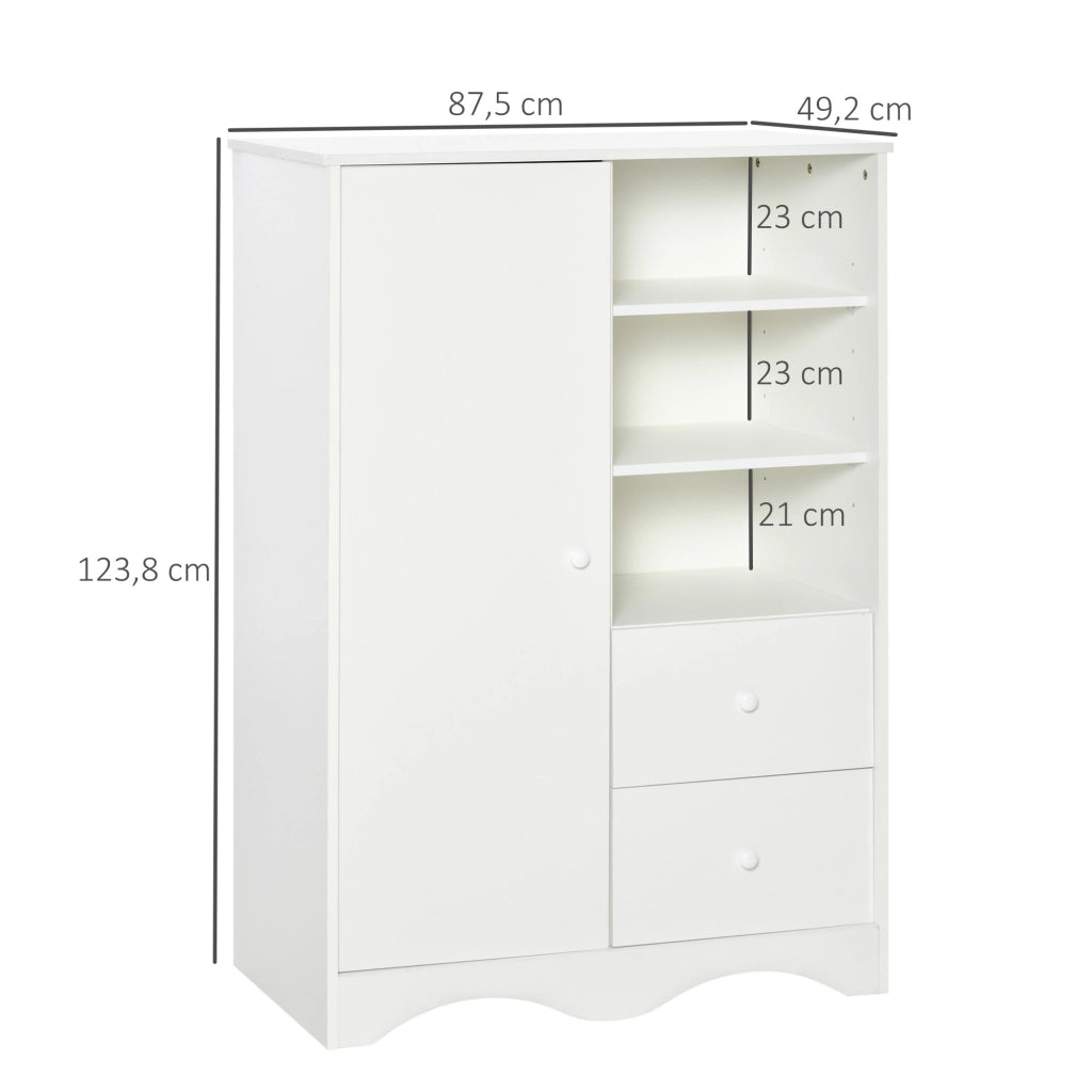 Armadio con Ante, 5 Ripiani, 3 Nicchie e 2 Cassetti ¨C Minimal ¨C Bianco