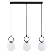Lampada sospensione nero/bianco 3 sfere E14 10W Alfa