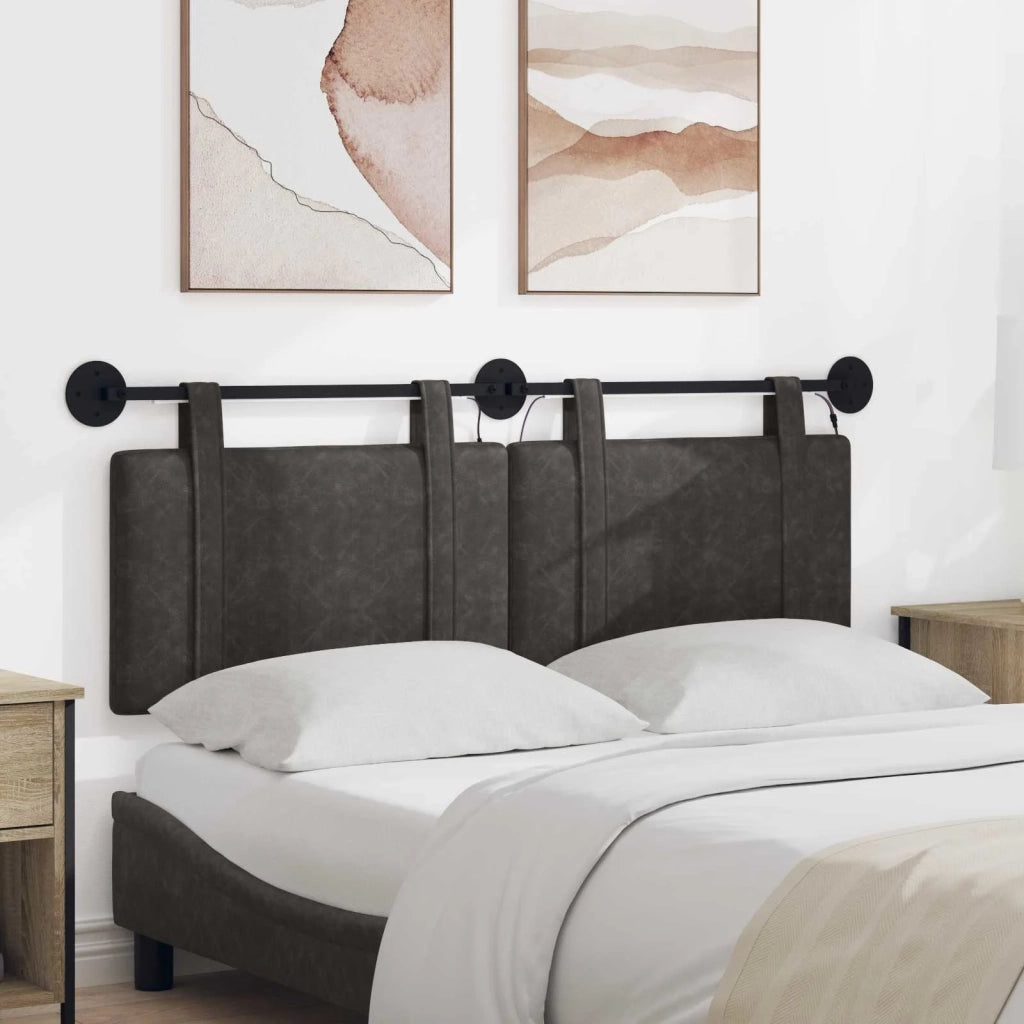 Testiera sospesa Con luce LED Nero PU Antico 3423919