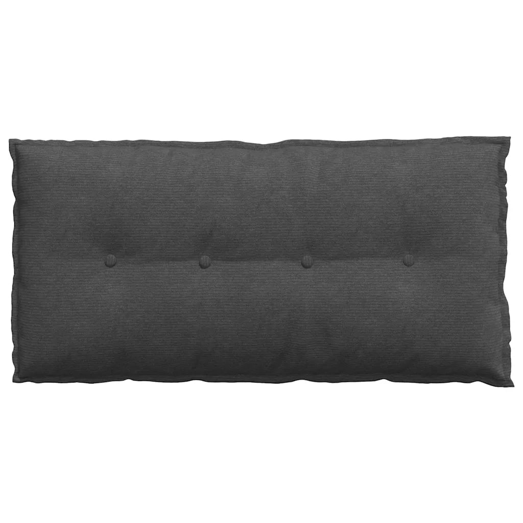 Cuscino per Schiena Grigio scuro 100 x 50 cm Tessuto in Cords 42014780
