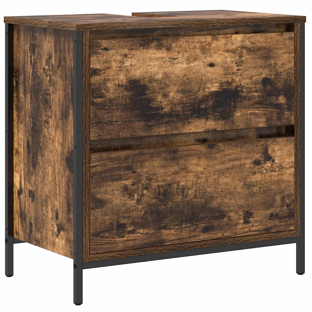 Set di mobili per il Bagno | Armadio da bagno 5 pz Marrone Legno multistrato