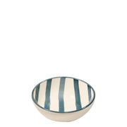 Zafferano Set 6 Ciotole Lido Righe in Ceramica Artigianale Italiana Colore Grigio Design Verticale Elegante e Moderno per Servizio Tavola 6x