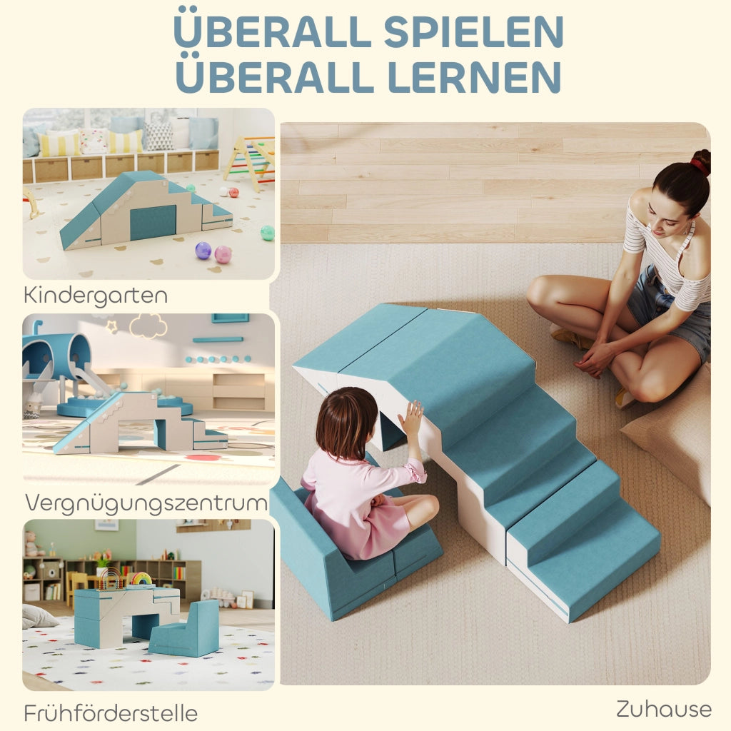 Blocchi da gioco morbidi per bambini ¨C zephmum ¨C beige e blu