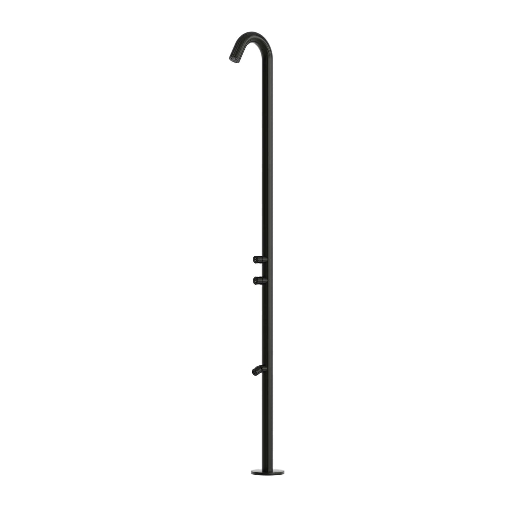 SINED Doccia nera in inox 316L design robusto codice DOCCIA-QUARTU-DOPPIO-TMP-NERA