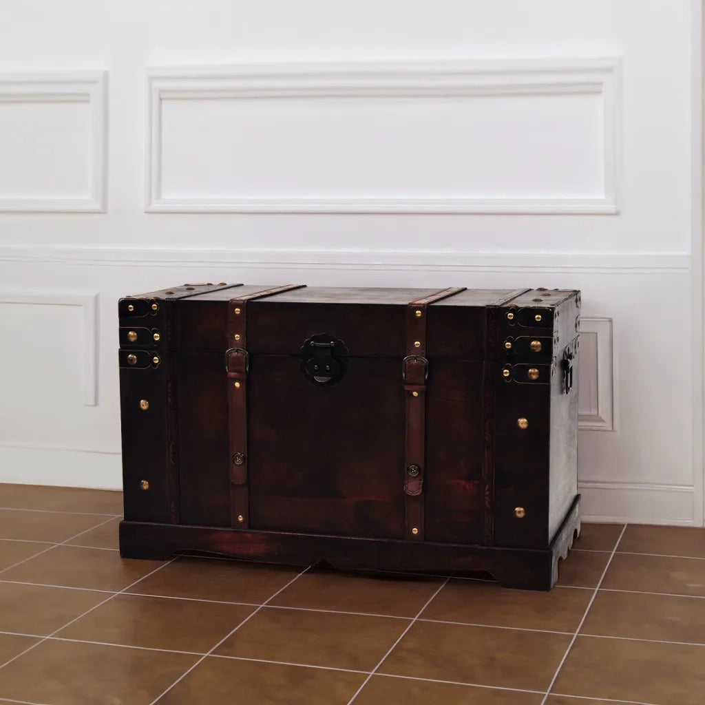 Baule del Tesoro Vintage in Legno 66x38x40 cm cod mxl 53799