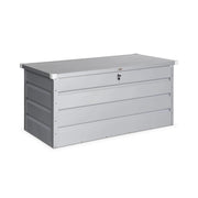 Baule da giardino in metallo, 385l, grigio alluminio