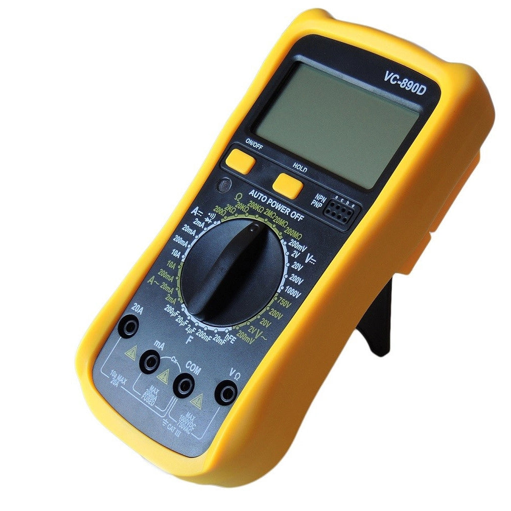 Trade Shop - Multimetro Digitale Tester Professionale Volt Ampere Ohm Farad Puntali Vc890d -