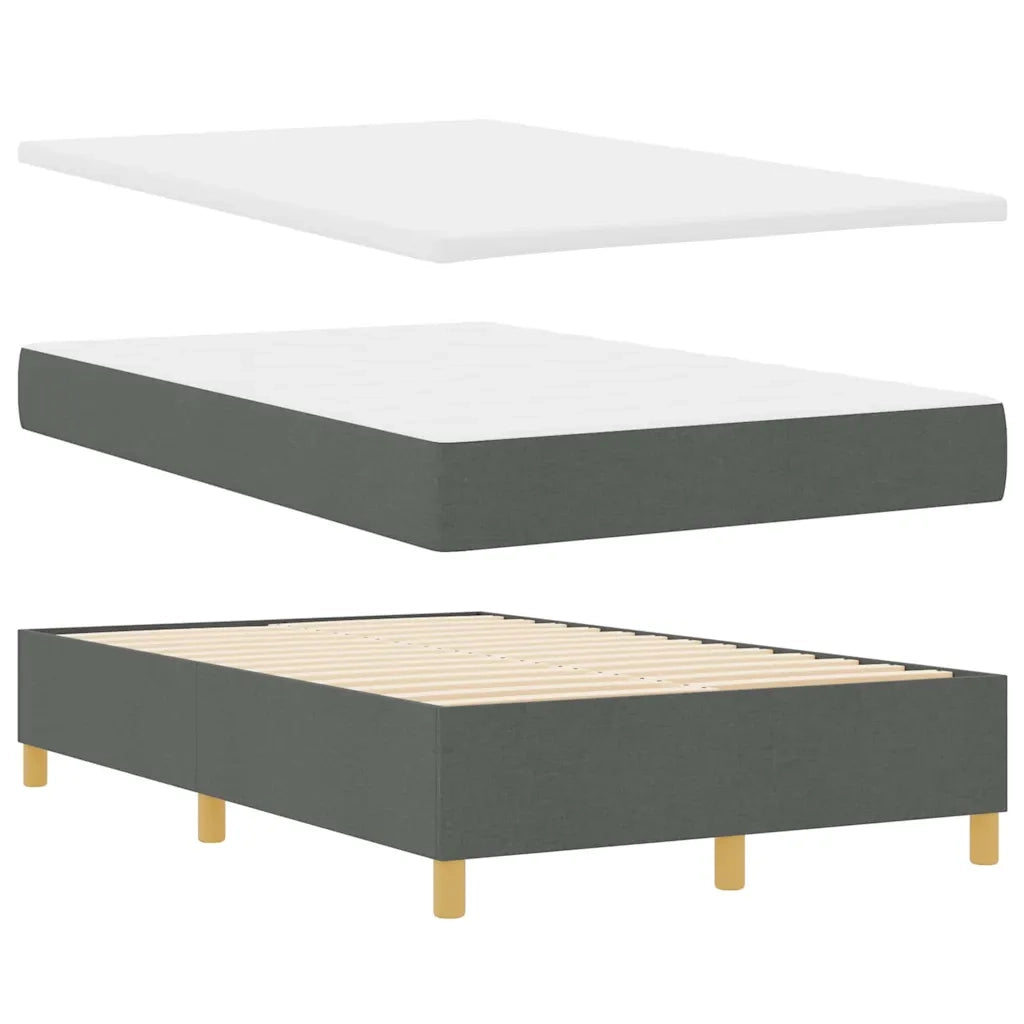 Letto a Sorgente LED Grigio scuro 120 x 190 cm Tessuto 3343006