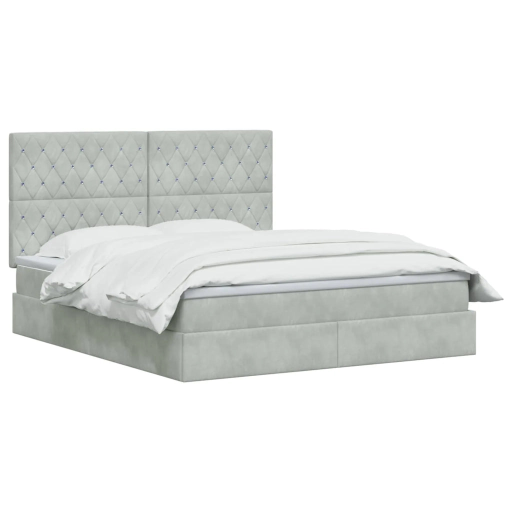 Letto con contenitore LED e materasso Grigio Chiaro 3460080