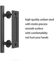 Maniglia per Porta in Acciaio di Alta Qualità - Nero - Porta Scorrevole/Cucina - Facile da Installare - Presa Comoda - Resistente alla Corrosione