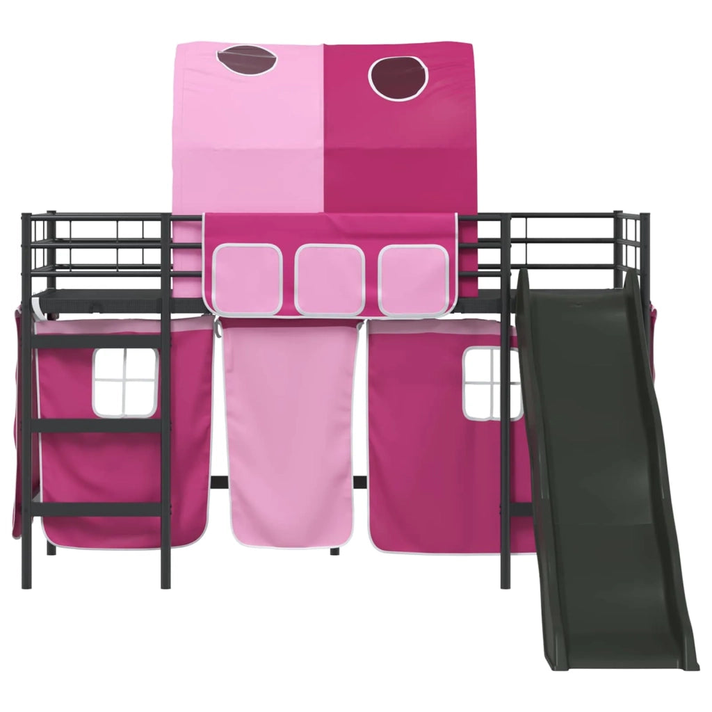 Struttura del letto loft per bambini-Giroletto per bambini Nero e rosa 75 x 190 cm 773272