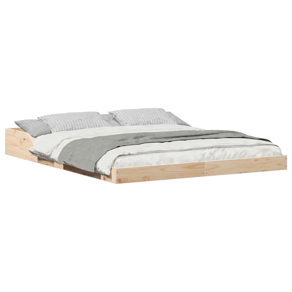 Letto matrimoniale | Letto per adulti | Struttura del letto Marrone 160 x 220 cm Pino massello