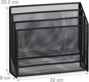 Organizzatore per documenti da ufficio a 3 scomparti in metallo nero 13_0002385
