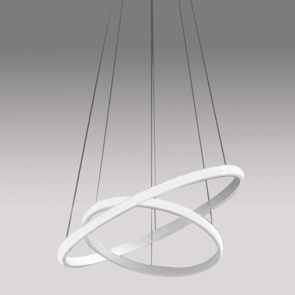 Lampada a sospensione IOLE S/2 - Struttura in alluminio bianco, LED 40W 2450lm 3000K, Dimmerabile taglio fase+push - Design Gealuce