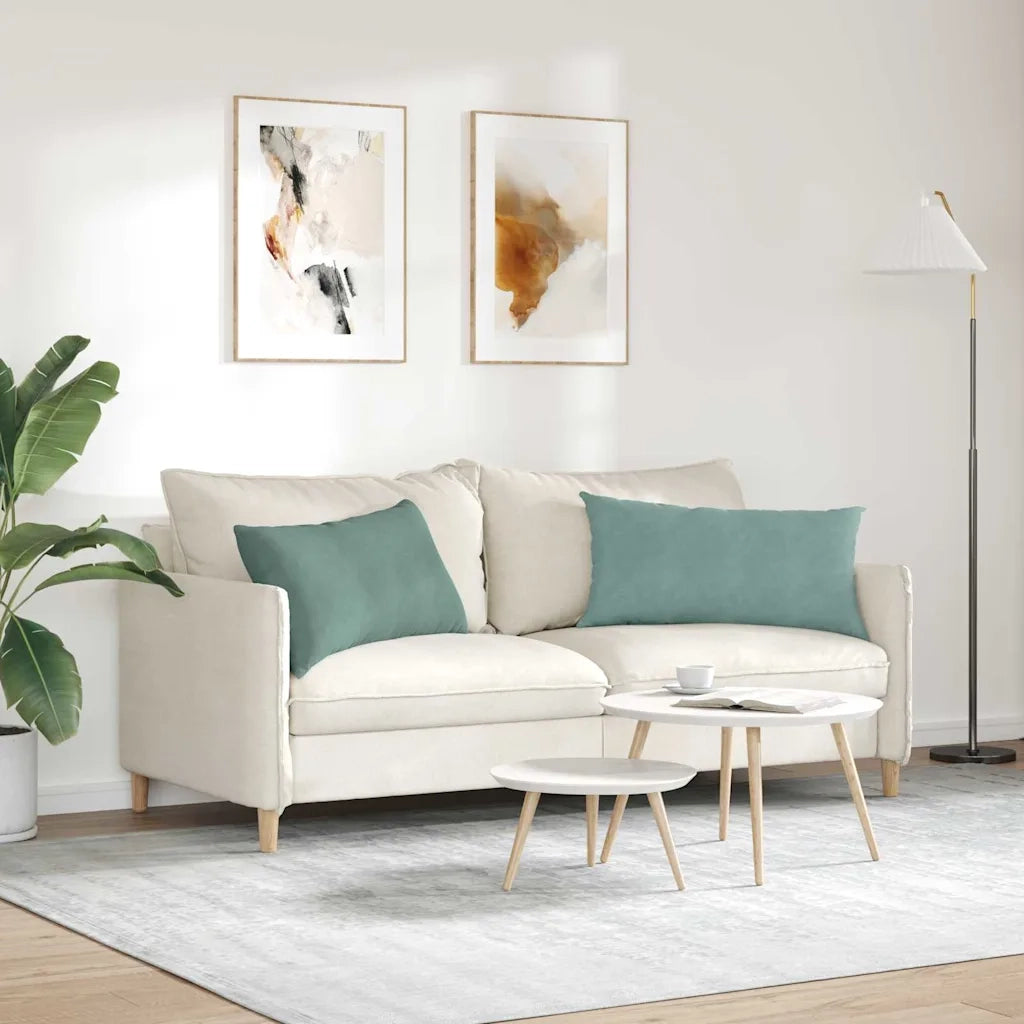 Cuscini da Divano 2 pcs Verde Mare 80 x 40 cm Tessuto in Cords 42013723