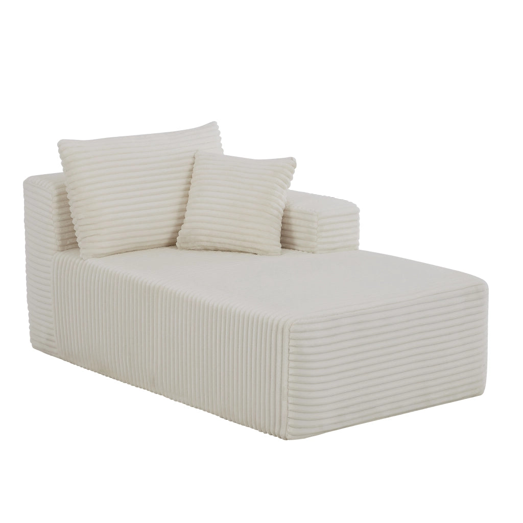 Divano modulare a L con sedute ampie e cuscini sfoderabili in schiuma e molle per salotto bianco 252.5 × 163.0 × 65.0 cm
