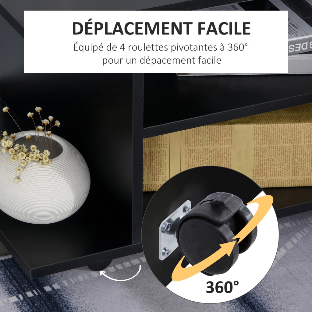 Mobile TV con ruote ¨C Minimal ¨C nero 80x40x40 cm