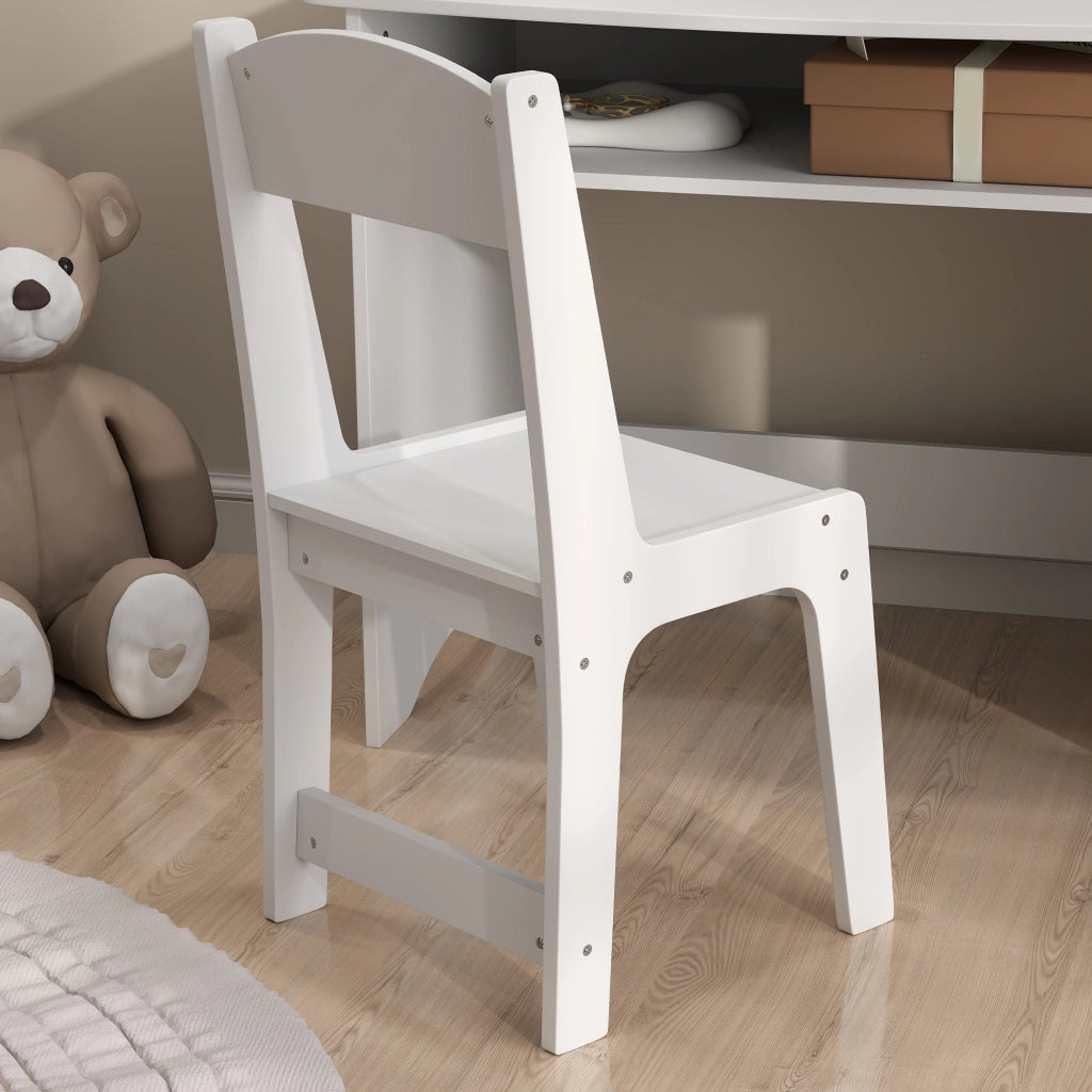 Tavolo Toeletta con Specchio e Sedia per Bambini ¨C Minimal ¨C Bianco Legno
