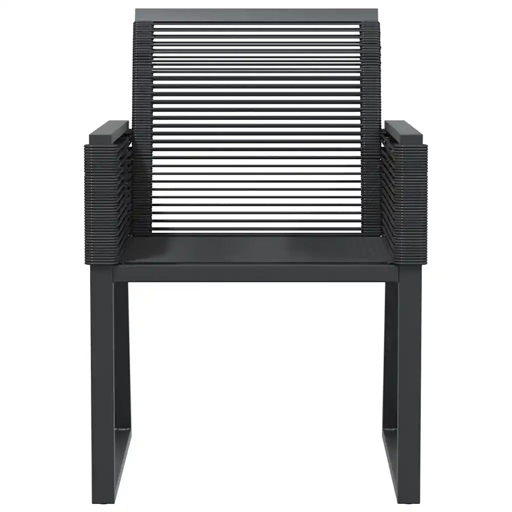 Sedie da Giardino Set 2 pz Polyrattan Nero 4008113