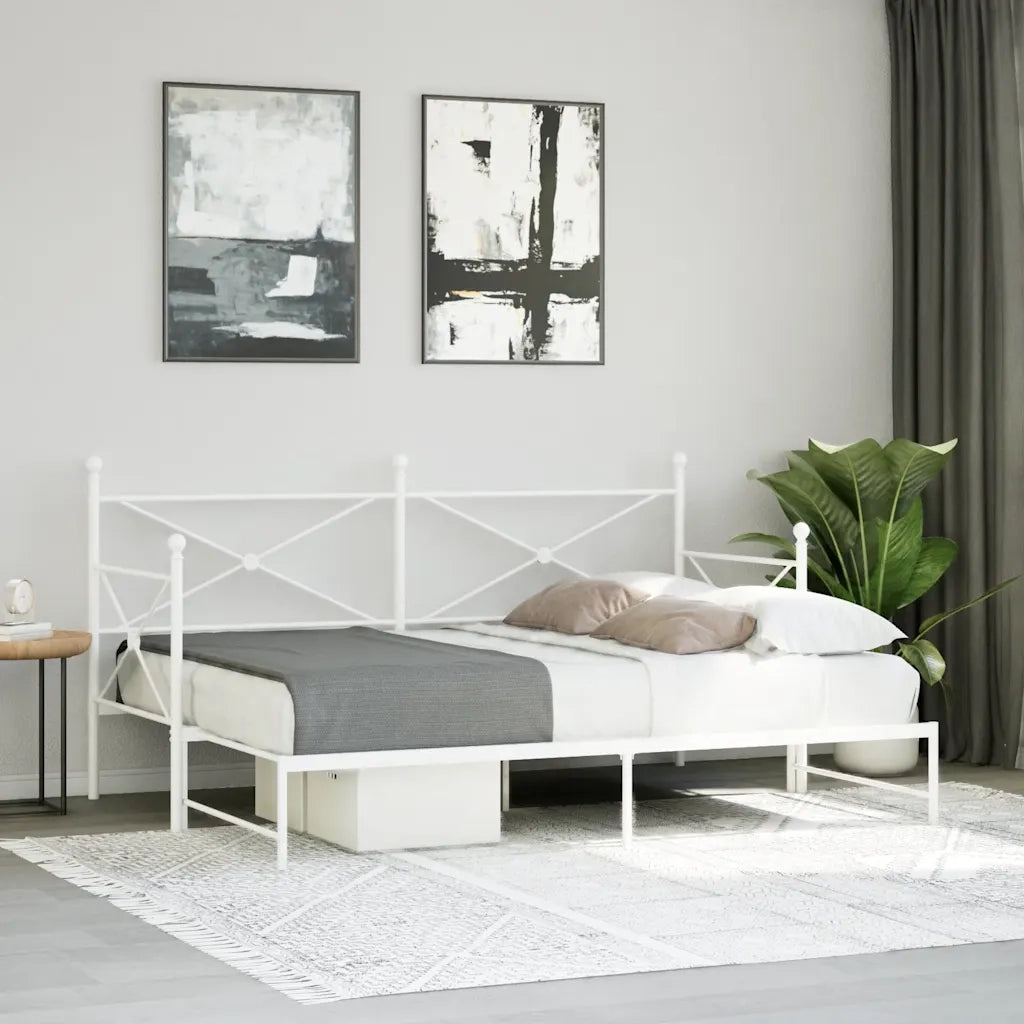 Divano letto | Sof¨¤ letto | Letto singolo Estraibile senza Materasso Bianco 75x190cm Acciaio