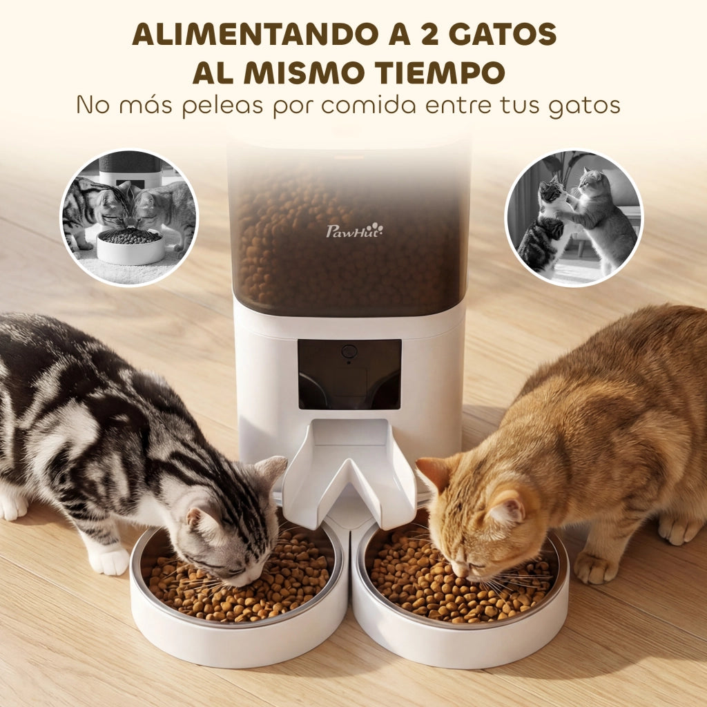 Distributore Automatico Cibo Cani Gatti 6L WiFi 2.4G ¨C Xylo ¨C 2 Ciotole Programmabile App Controllo Registrazione Voce