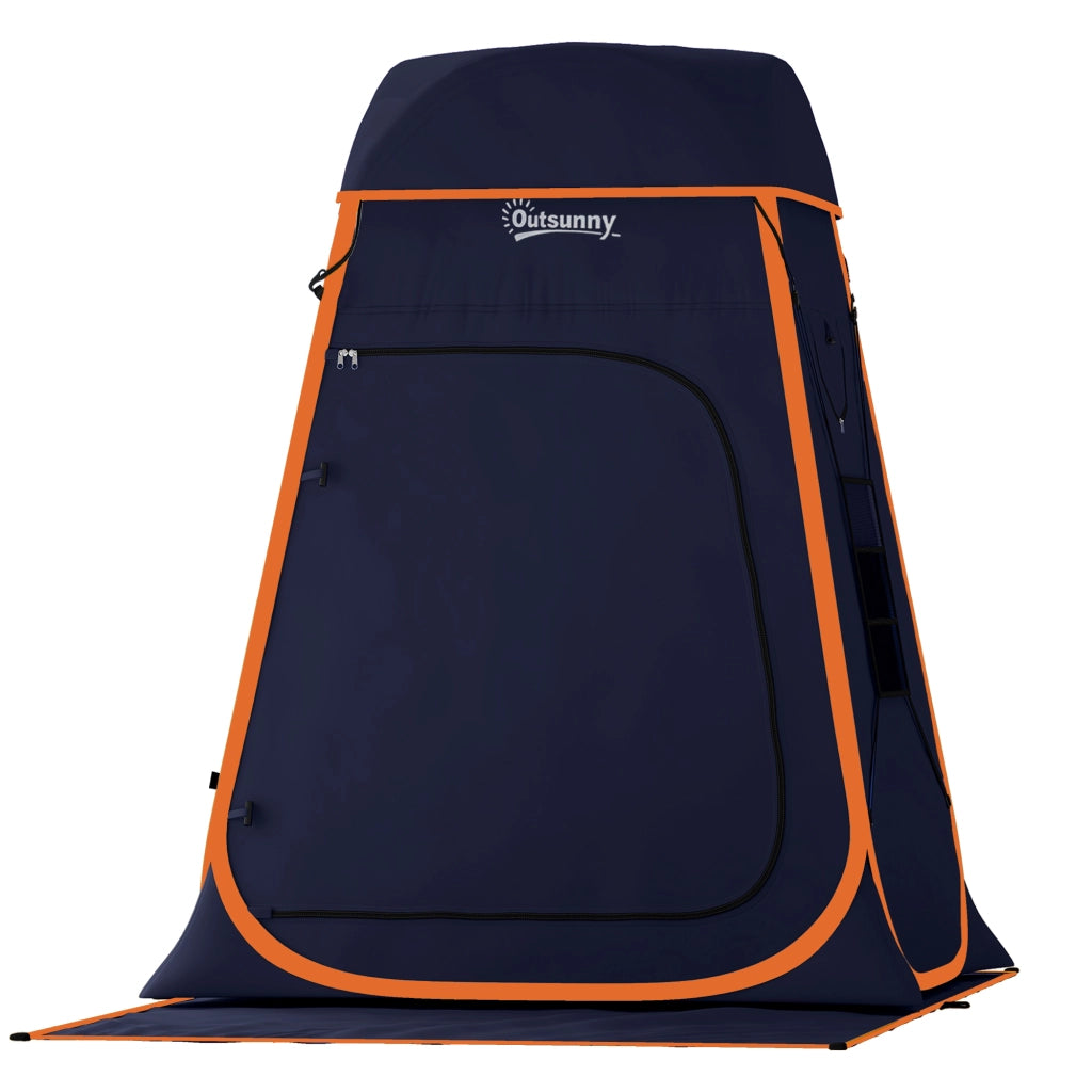 Tenda Doccia Pop-Up Impermeabile ¨C Xylo ¨C Poliestere 190T con Tetto Rimovibile, 152x152x200 cm, Blu Scuro