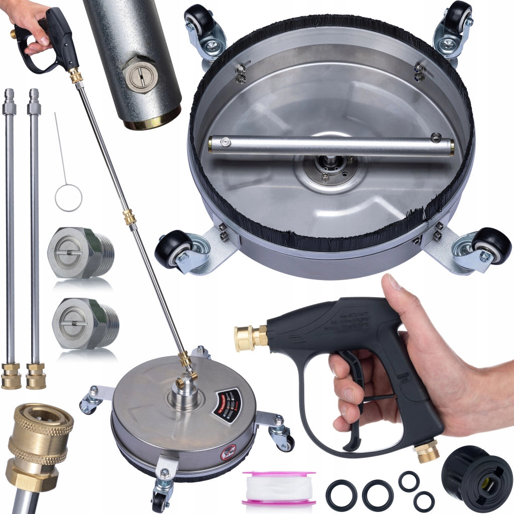 Set di Accessori per Idropulitrice compatibile con Kärcher K2–K7 – Spazzola Mosmatic, 2 Lance 34 cm, Pistola 300 Bar