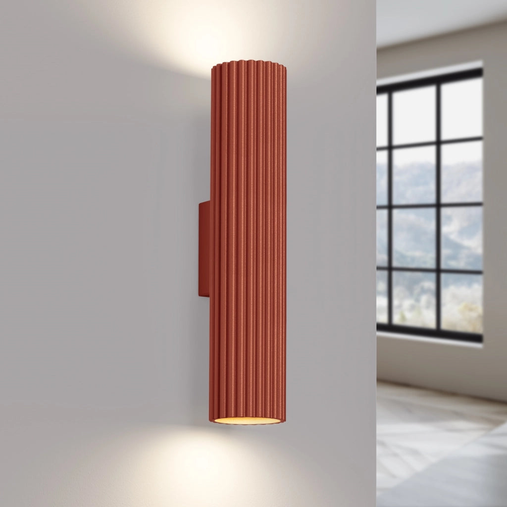 Lampada da parete KARBON 30 rosso ocra