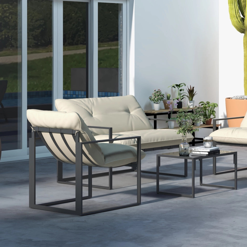 Set divano da giardino 4 posti ¨C Minimal ¨C grigio, polyrattan